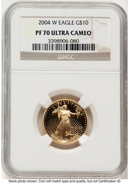 2004-W Proof Gold Eagle 1/4 oz Brown Label NGC PF70 2004-W Proof Gold Eagle 1/4 oz Brown Label NGC PF70