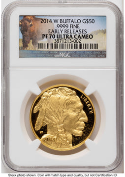 2014-W Proof Gold Buffalo 1 oz ER Bison Label NGC PF70 2014-W Proof Gold Buffalo 1 oz ER Bison Label NGC PF70