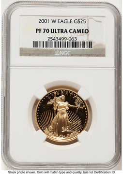 2001-W Proof Gold Eagle 1/2 oz Brown Label NGC PF70 2001-W Proof Gold Eagle 1/2 oz Brown Label NGC PF70