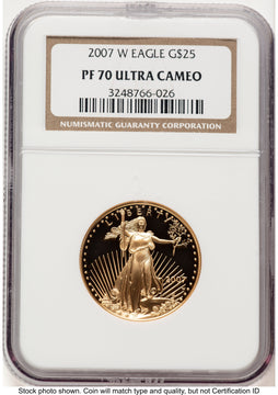 2007-W Proof Gold Eagle 1/2 oz Brown Label NGC PF70 2007-W Proof Gold Eagle 1/2 oz Brown Label NGC PF70