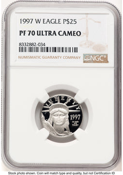1997-W Proof Platinum Eagle 1/4 oz Brown Label NGC PF70 1997-W Proof Platinum Eagle 1/4 oz Brown Label NGC PF70