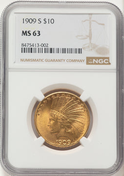 1909-S $10 Indian Eagle NGC MS63