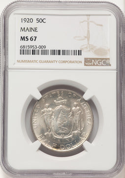 1920 50C Maine Commemorative Silver NGC MS67 1920 50C Maine Commemorative Silver NGC MS67