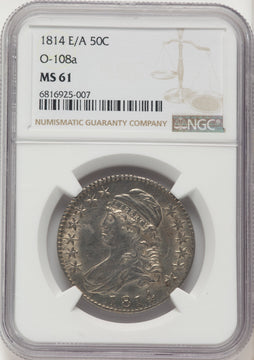 1814 50C E/A in STATAS O-108a Bust Half Dollar NGC MS61 1814 50C E/A in STATAS O-108a Bust Half Dollar NGC MS61