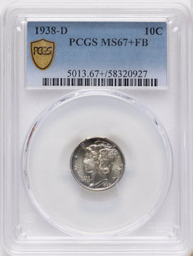1938-D 10C FB Mercury Dime PCGS MS67+ 1938-D 10C FB Mercury Dime PCGS MS67+