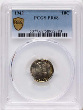 1942 10C Proof Mercury Dime PCGS PR68 1942 10C Proof Mercury Dime PCGS PR68