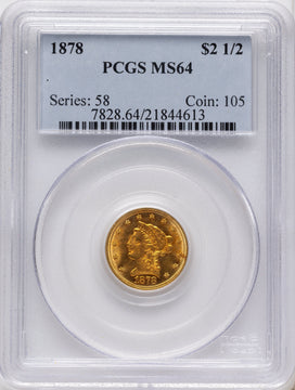 1878 $2.50 Liberty Quarter Eagle PCGS MS64 1878 $2.50 Liberty Quarter Eagle PCGS MS64