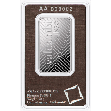 50 GRAM PLATINUM BAR VALCAMBI