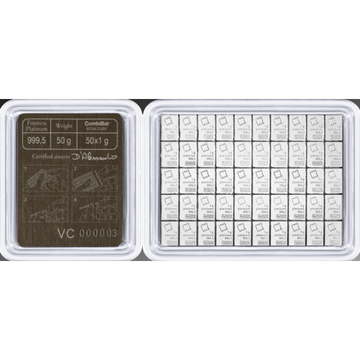 50 GRAM PLATINUM COMBI-BAR VALCAMBI
