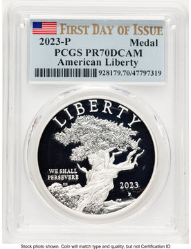 2023-P Silver American Liberty High Relief Medal FDI Flag Medals and Tokens PCGS MS70 (518434013)