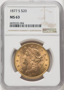 1877-S $20 Liberty Double Eagle NGC MS63 (518529038)