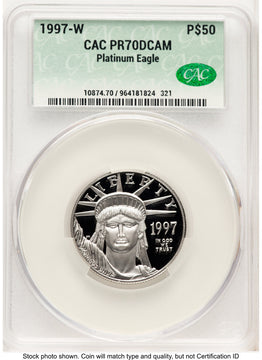1997-W Proof Platinum Eagle 1/2 oz Non Designation CACG PR70