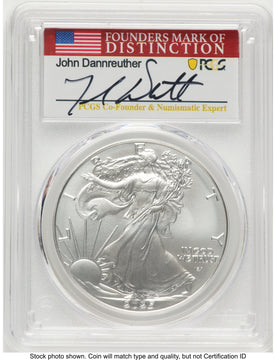 2025 Silver Eagle FS John Dannreuther 1 of 2025 PCGS MS70
