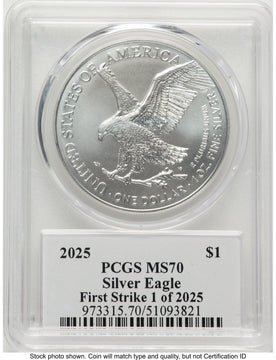 2025 Silver Eagle FS John Dannreuther 1 of 2025 PCGS MS70