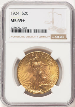 1924 $20 Saint Saint-Gaudens Double Eagle NGC MS65
