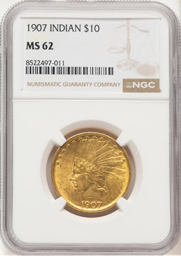 1907 $10 No Motto Indian Eagle NGC MS62 (520743028)