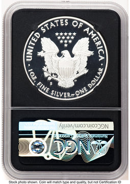 2020-S Proof Silver Eagle 1 oz FDI Elizabeth Jones NGC PF70