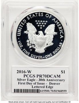 2016-W Proof Silver Eagle 1 oz FDI John Denver PCGS PR70 Mercanti