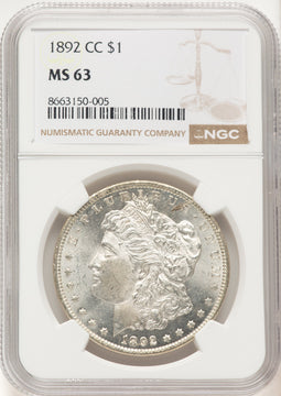 1892-CC Morgan Dollar NGC MS63 (521120080)