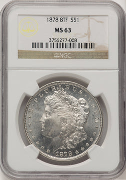 1878 8TF Morgan Dollar NGC MS63 (521164013)