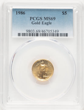 1986 Gold Eagle 1/10 oz Blue Gradient PCGS MS69
