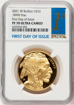 2021-W Proof Gold Buffalo 1 oz FDI 1ST NGC PF70