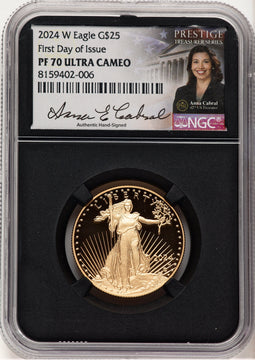 2024-W 1/2 oz Gold Eagle FDI NGC PF70 Anna Cabral
