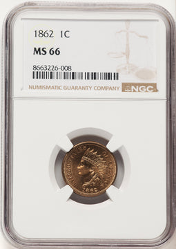 1862 1C Indian Cent NGC MS66
