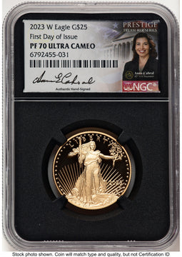2023-W Proof Gold Eagle 1/2 oz FDI Anna Cabral Prestige Treasurer Series NGC PF70 (521425037)