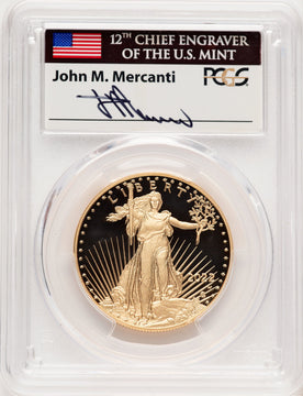 2022-W Proof Gold Eagle 1 oz John PCGS PR70 Mercanti