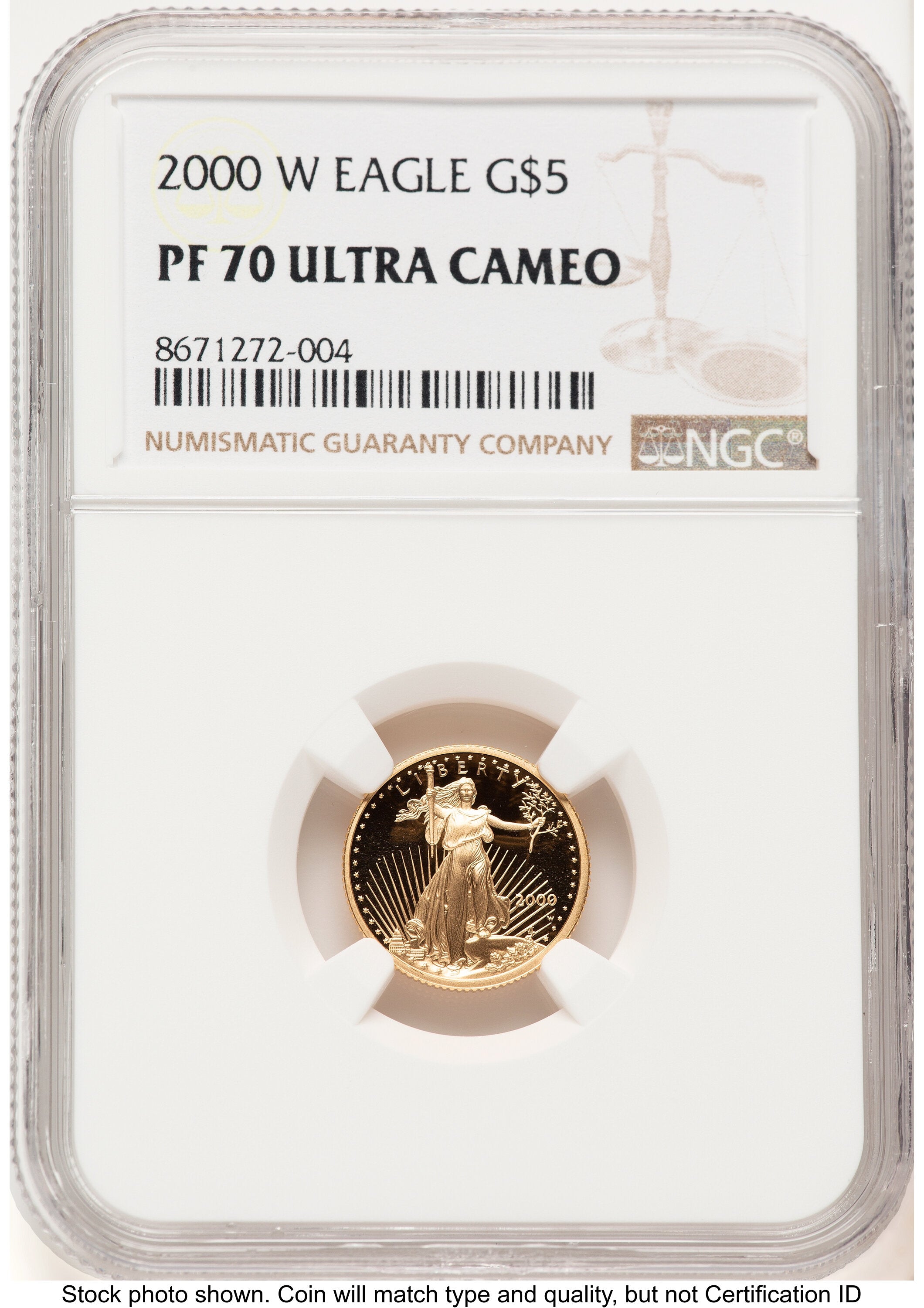 2000-W Proof Gold Eagle 1/10 oz Brown Label NGC PF70 | LCR Coin