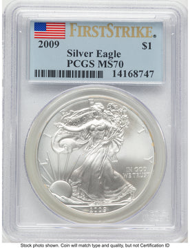 2009 Silver Eagle FS Flag PCGS MS70 2009 Silver Eagle FS Flag PCGS MS70