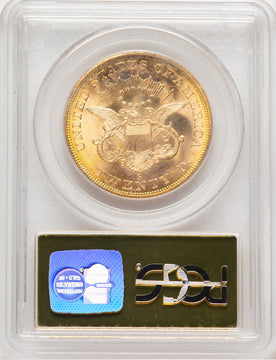 1857-S $20 Bold S Liberty Double Eagle PCGS MS64