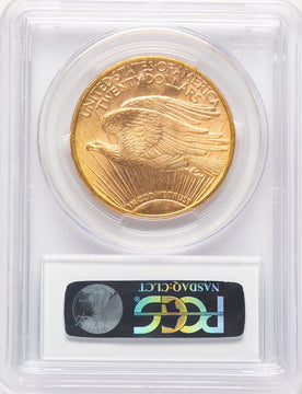 1910-D $20 CAC Blue Gradient Saint-Gaudens Double Eagle PCGS MS64