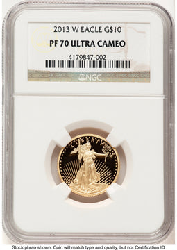 2013-W Proof Gold Eagle 1/4 oz Brown Label NGC PF70