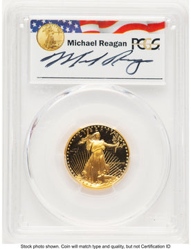 1988-P Proof Gold Eagle 1/4 oz Reagan Legacy Series Michael Reagan PCGS PR70