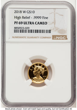 2018-W G$10 American Liberty High Relief Brown Label NGC PF69