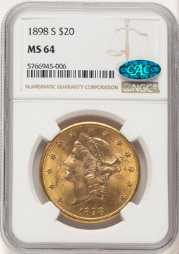 1898-S $20 CAC Liberty Double Eagle NGC MS64 (521987127)