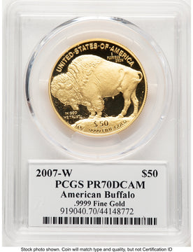 2007-W Proof Gold Buffalo 1 oz David Hall PCGS PR70