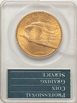 1908 $20 NO MOTTO Saint-Gaudens Double Eagle PCGS MS61