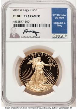 2018-W Proof Gold Eagle 1 oz NGC PF70 Ed Moy