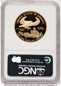 2007-W Proof Gold Eagle 1 oz ER Blue NGC PF70