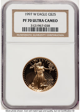 1997-W Proof Gold Eagle 1/2 oz Brown Label NGC PF70