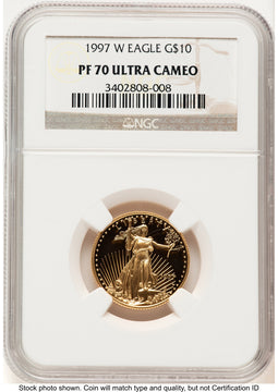 1997-W Proof Gold Eagle 1/4 oz Brown Label NGC PF70