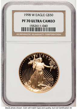 1998-W Proof Gold Eagle 1 oz Brown Label NGC PF70