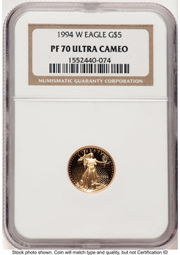 1994-W Proof Gold Eagle 1/10 oz Brown Label NGC PF70 (522240252)