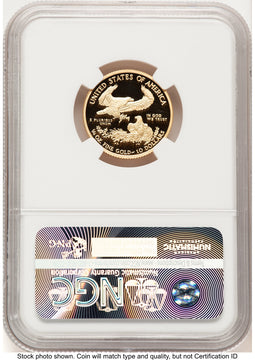 2015-W Proof Gold Eagle 1/4 oz ER Blue NGC PF70