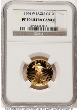 1994-W Proof Gold Eagle 1/4 oz Brown Label NGC PF70