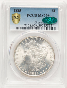 1885 CAC Morgan Dollar PCGS MS67+