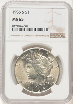 1935-S Peace Dollar NGC MS65 (522320016)